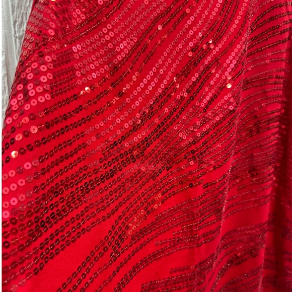 Georgi Red Sequin Tank Top Sleeveless Sparkle Plus‎ Size 1X 16W - Picture 4 of 5